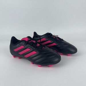 Adidas Goletto VIII FG Soccer Cleats Kids 1 Black Pink Athletic Lace Up GX6907